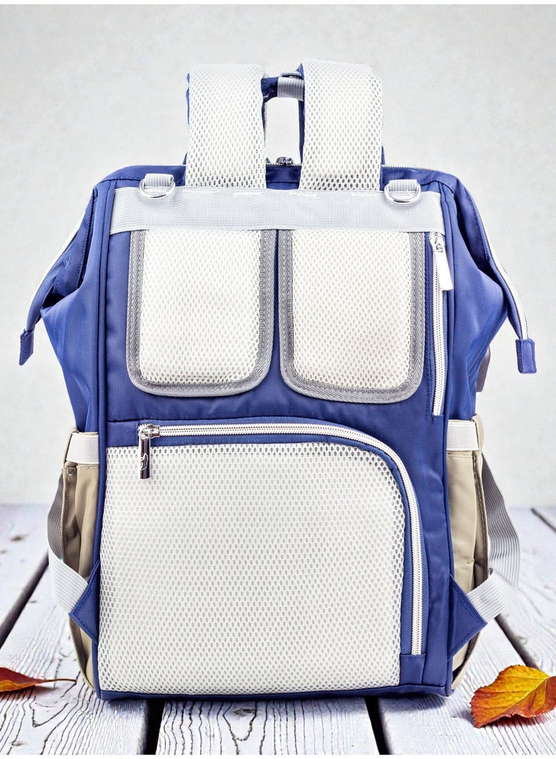 Lucid's latest edition waterproof maternity bag with changing mat and thermal bottle holder with heating element - Blue - Image 5